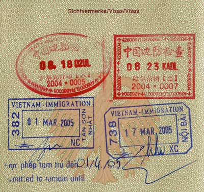 Visum Einreisestempel für Vietnam