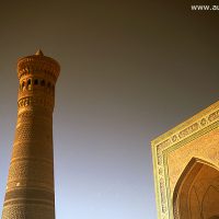 Buchara, Usbekistan, gelb, historisch, Zentralasien, Mittelasien, Minarett, Kalon-Minarett, Moschee-Kalan, Moschee