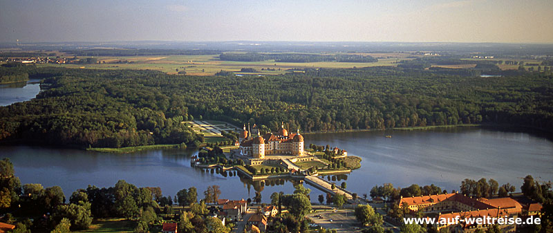 Deutschland, Sachsen, Moritzburg, Schloss, August der Starke, See, Ort,, Luft, fliegen, Himmel