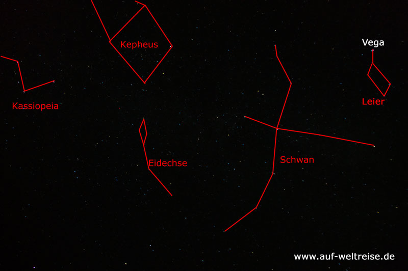 Sterne, Sternhimmel, Sternenhimmel, Deutschland, Kassiopeia, Kepheus, Eidechse, Schwan, Leier, Vega